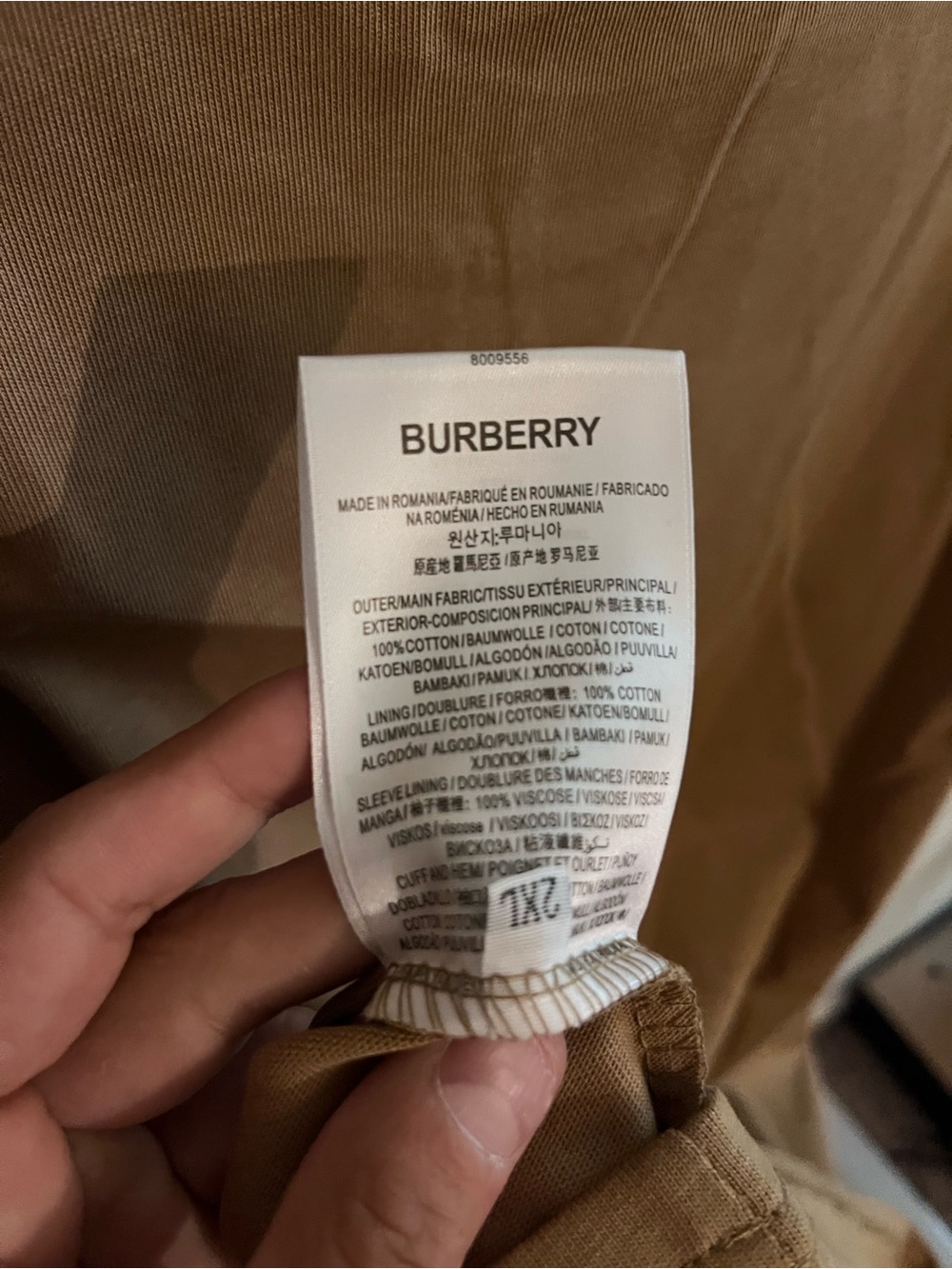 Burberry Tan Crewneck Logo T-Shirt with Black Print - Picture 4 of 6